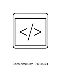 Vector Single Outline Icon - Programming Source Code