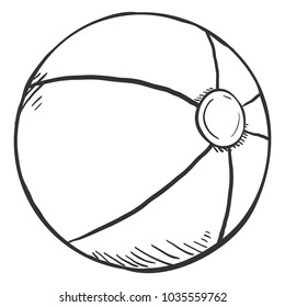 Vector Single Pencil Sketch Ball for Kids Playing