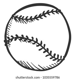 Vector Single Pencil Sketch Ball for Baseball