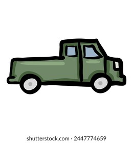 Vector Single Pickup Car Doodle Icon