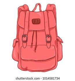 Vector Single Pink Cartoon Casual Style Backpack