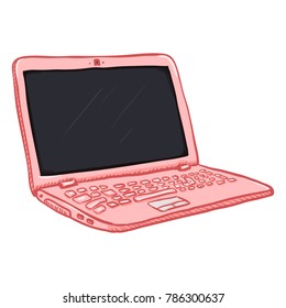 Vector Single Pink Cartoon Laptop Pc Stock Vector (Royalty Free ...