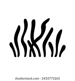 Vector single seaweed silhouette. Doodle illustrations. Hand drawn, not AI