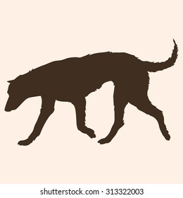 Vector Single Silhouette of Dog