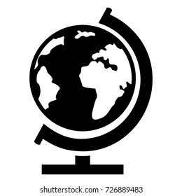 Vector Single Silhouette Icon - School Geographical Globe