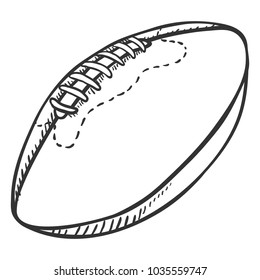 Vector Single Sketch Ball for Rugby. American Football