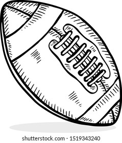 Vector Single Sketch Ball for Rugby. American Football.