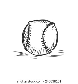 Vector Single Sketch Baseball Ball