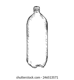 Vector Single Sketch Big Plastic Bottle of Water