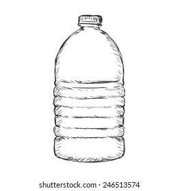 Vector Single Sketch Big Plastic Bottle of Water