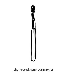 Vector Single Sketch Burning Matchstick burning match vector