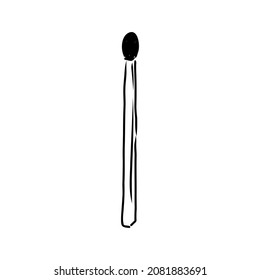 Vector Single Sketch Burning Matchstick burning match vector