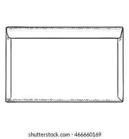 Vector Single Sketch Closed Postal Envelope