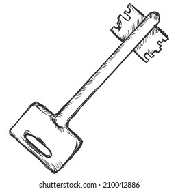 Vector Single Sketch Double-sided Lever Key