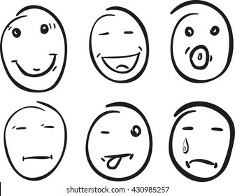 Vector Single Sketch Emoticon