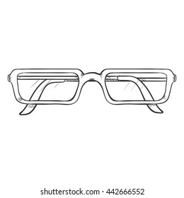 Vector Single Sketch Glasses