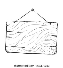 Vector Single Sketch Hanging Signboard