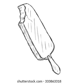 Vector Single Sketch Ice Cream Popsicle