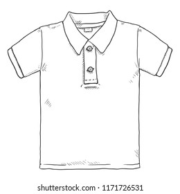 Vector Single Sketch Illustration - Classic Polo Shirt