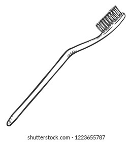 Vector Single Sketch Illustration - Plastic Toothbrush.