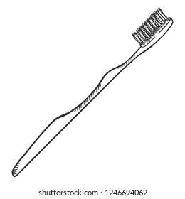 Vector Single Sketch Illustration - Plastic Toothbrush.