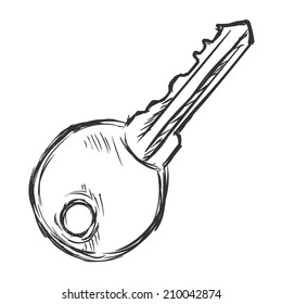 Vector Single Sketch Modern Key. English Key.