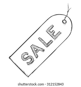 Vector Single Sketch Sale Tag