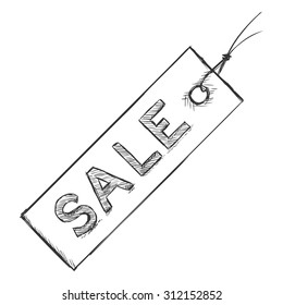 Vector Single Sketch Sale Tag