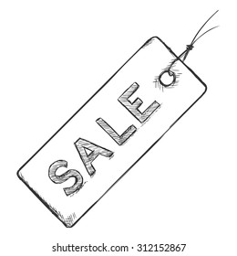 Vector Single Sketch Sale Tag