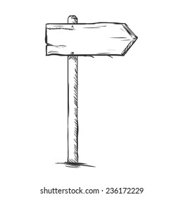 Vector Single Sketch Signpost