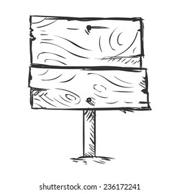 Vector Single Sketch Signpost