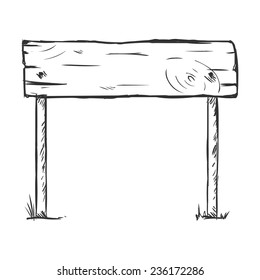 Vector Single Sketch Signpost