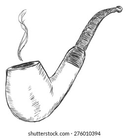 Vector Single Sketch Tobacco Pipe - Bent Brandy.