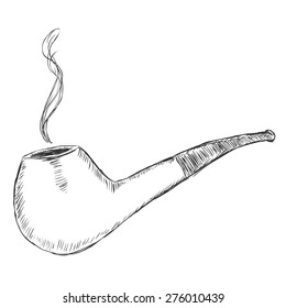 Vector Single Sketch Tobacco Pipe - Bent Apple.