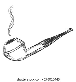 Vector Single Sketch Tobacco Pipe  - Bulldog.