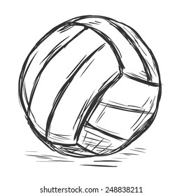 Vector Single Sketch Volleyball Ball