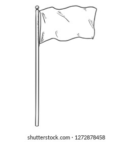 Vector Single Sketch Waving Flag