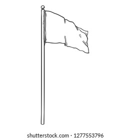 Vector Single Sketch Waving Flag