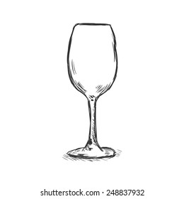 Vector Single Sketch  Wine Goblet