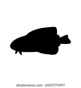 Vector single small fish silhouette. Doodle illustrations. Hand drawn, not AI
