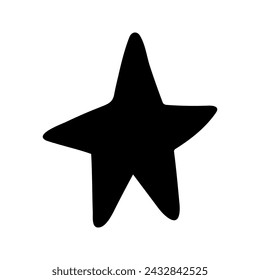 Vector single star. Hand drawn doodle illustrations