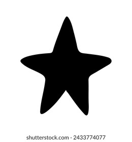 Vector single star silhouette. Doodle illustrations. Hand drawn, not AI