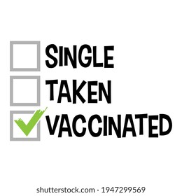 Vector Single Taken Vaccinated Checkbox Illustration