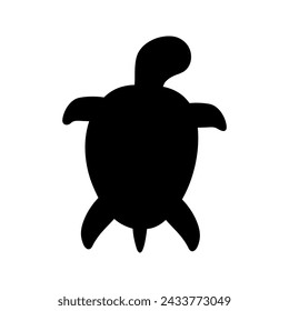Vector single turtle silhouette. Doodle illustrations. Hand drawn, not AI