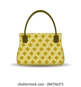 Vector Single Womens Handbag Isolated on White Background.