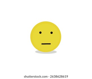 Vector Single Yellow Emoticon - Apathetic Face