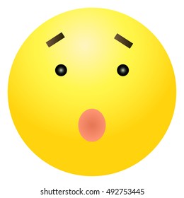 Vector Single Yellow Gradient Emoticon on White Background