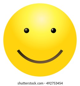 Vector Single Yellow Gradient Emoticon on White Background