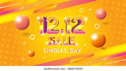 vector singles,day sale 12.12
background banner template Shopping day sale poster geometry
