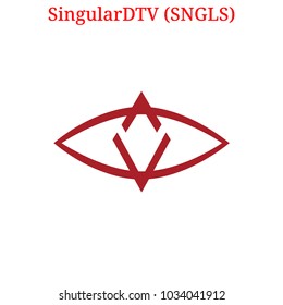 Vector SingularDTV (SNGLS) digital cryptocurrency logo. SingularDTV (SNGLS) icon. Vector illustration isolated on white background.